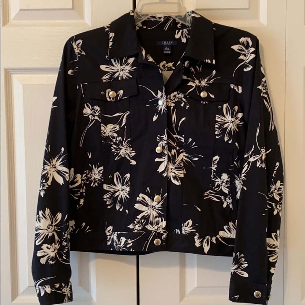 Chaps B&W Jean Jacket